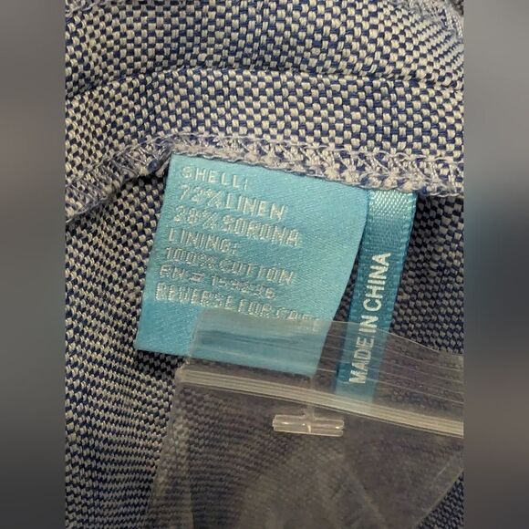 J.McLaughlin Leah Linen-Blend Midi chambray button front sleeveless Dress sz 14 - Picture 9 of 11